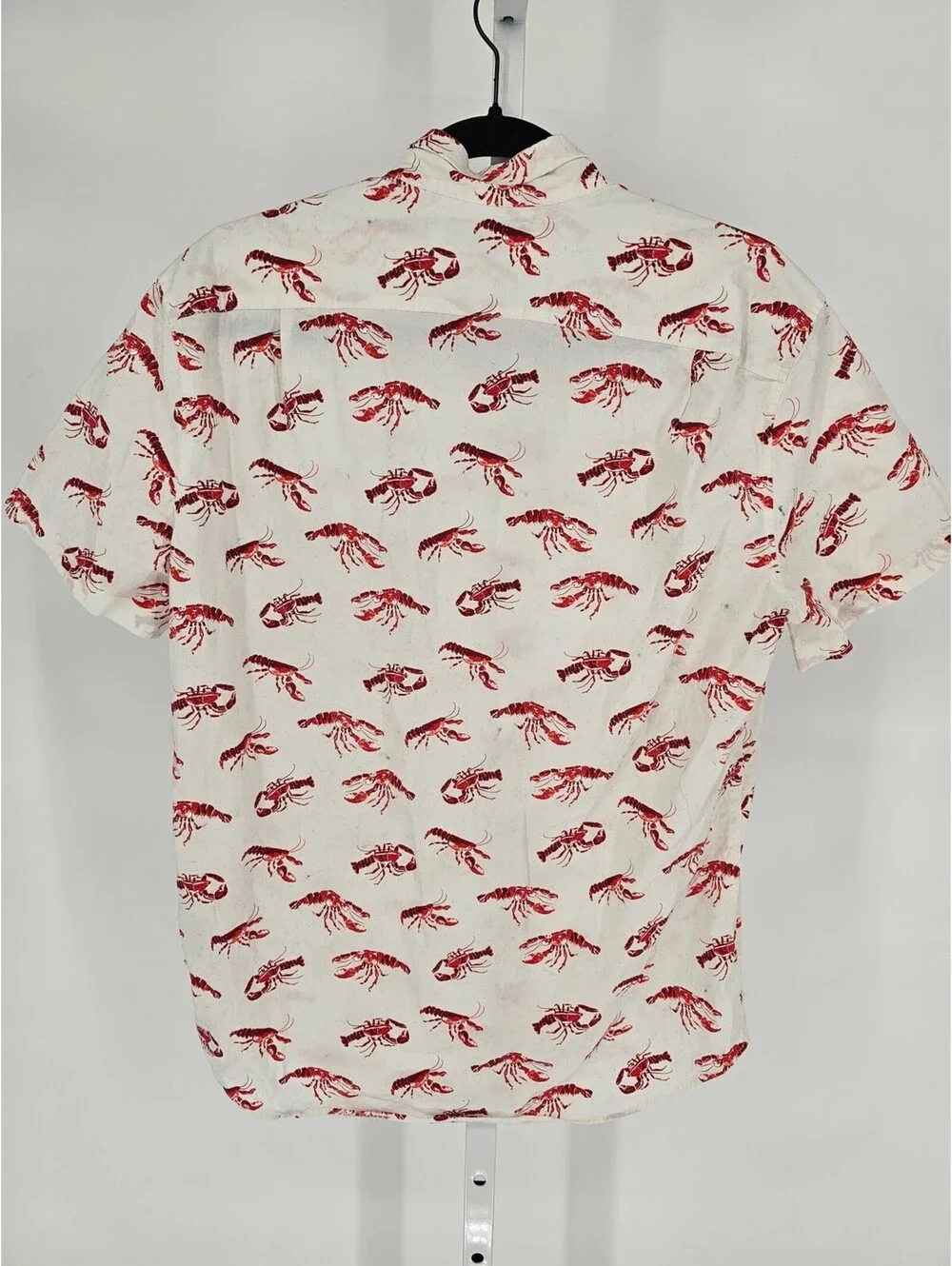 J Crew Mercantile Mens Sz M Short Sleeve Button Up Shirt Bold Lobster Crab Print
